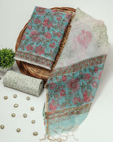 Premium Sanganeri Printed kota Suit With Kota Doria Duppta(BFFKO14)